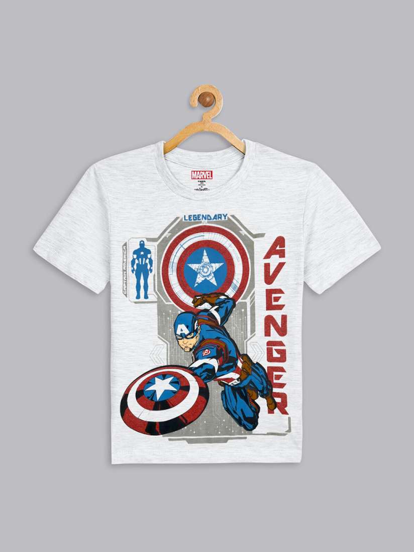 Buy Kids Ville Boys Grey Captain America Printed T shirt Tshirts for Boys 18788332 Myntra