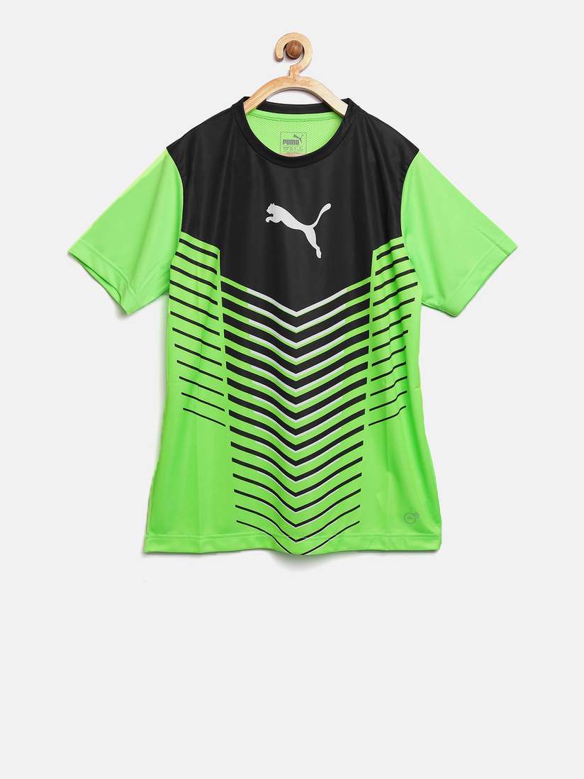 Boy White And Neon Green Shirt GAP Boys Neon Green Solid T-Shirt
