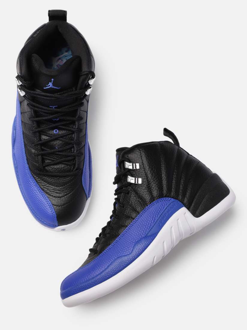 Buy Nike Women Black Blue AIR JORDAN 12 RETRO Leather Mid Top Basketball Shoes Sports Shoes for Women 18800762 Myntra