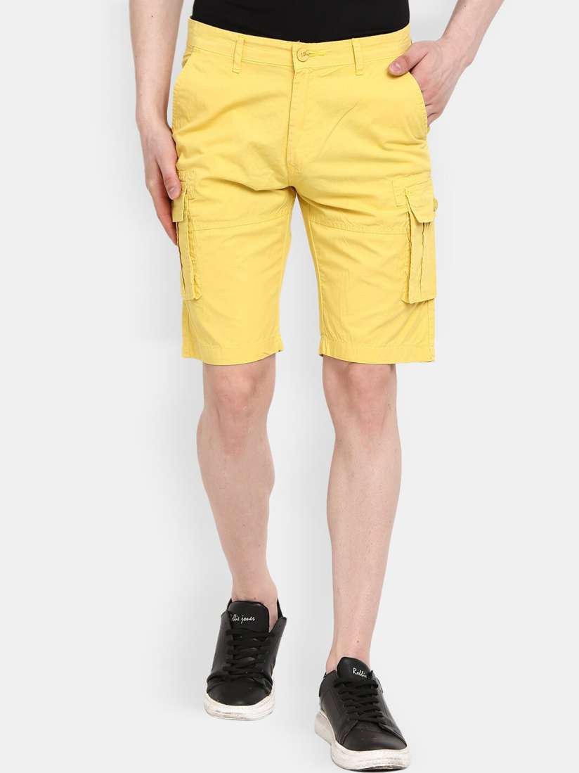 Mens yellow cargo shorts discount