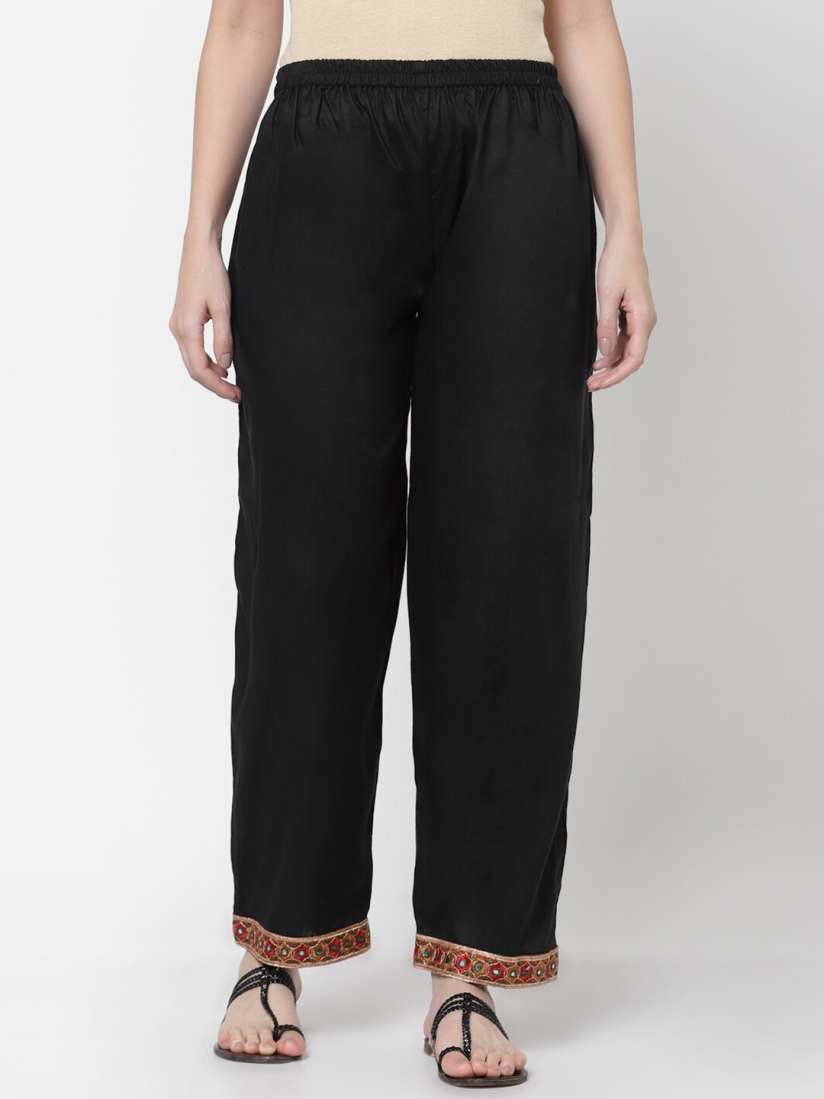 Black palazzo pants myntra outlet