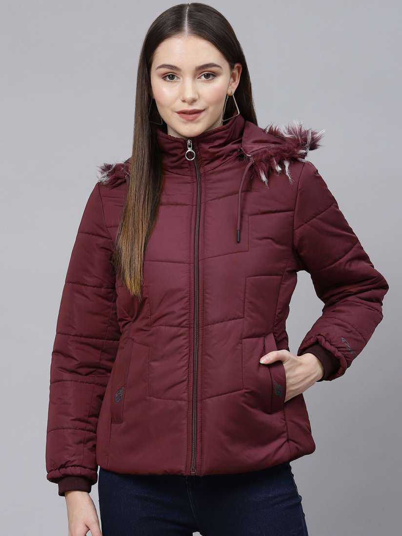Burgundy parka jacket womens on sale