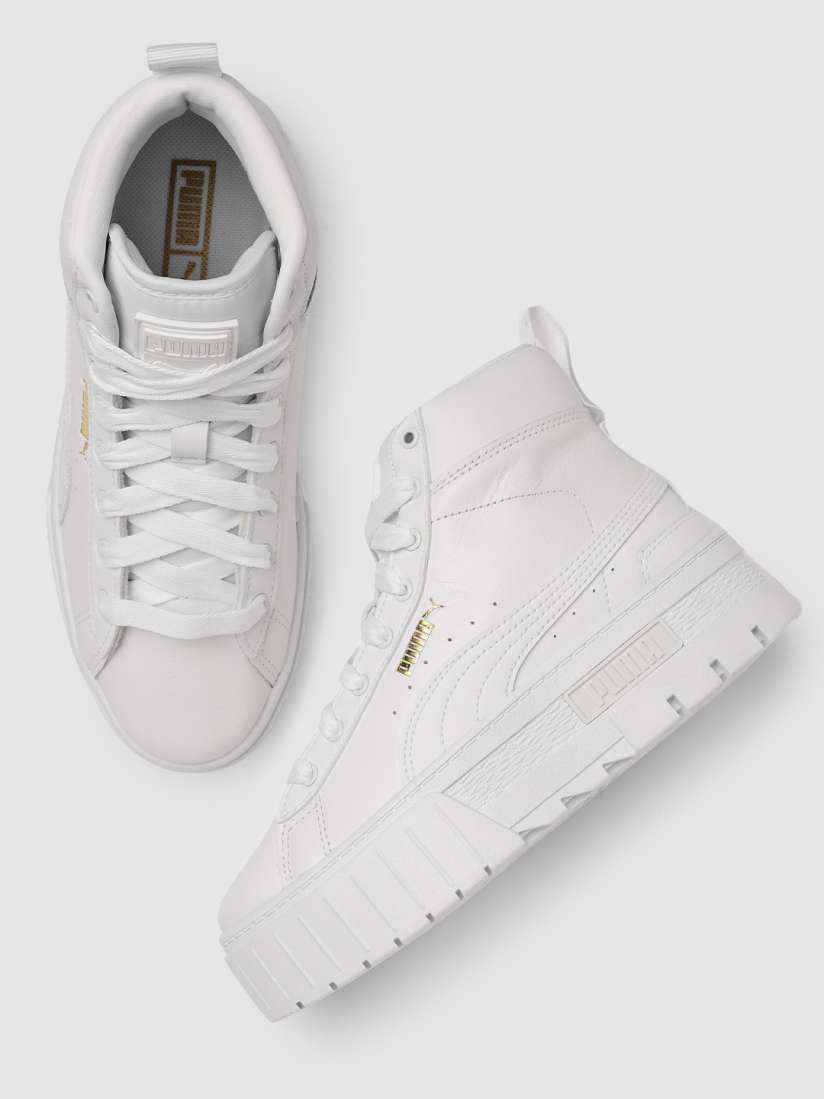 Buy Puma Women White Mayze Mid Leather Sneakers Casual Shoes for Women 18815582 Myntra
