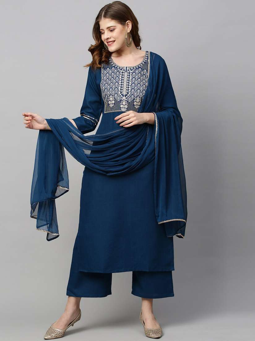 Myntra navy blue kurta outlet