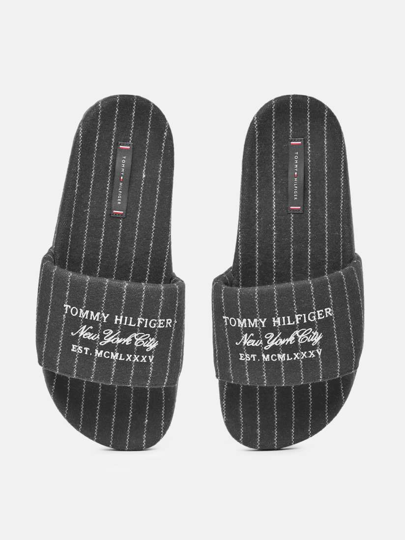 Grey tommy hilfiger sliders hot sale