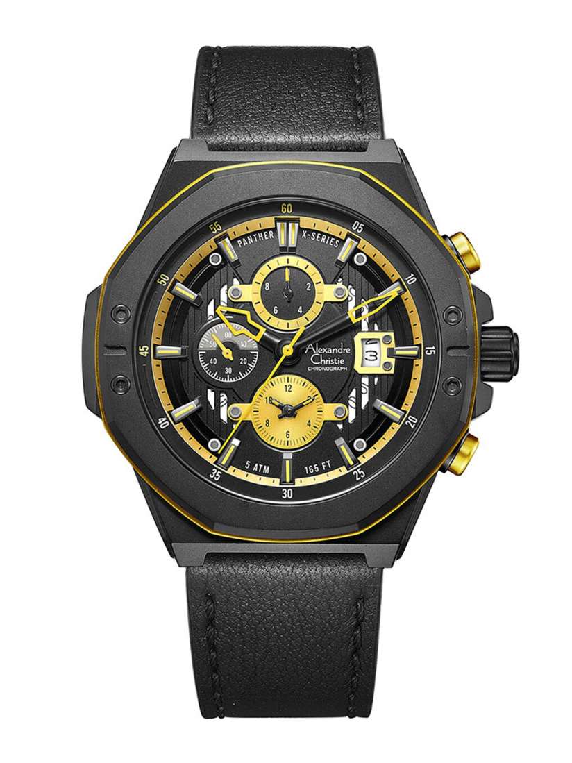 Buy Alexandre Christie Men Black Skeleton Dial Black Leather Straps Analogue Watch 6597MCLIPBAYL Watches for Men 18817192 Myntra