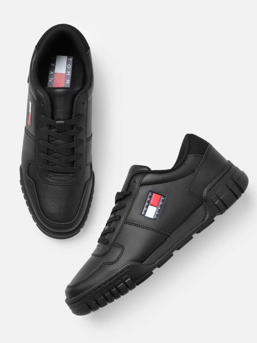 Buy Tommy Hilfiger Men Black Leather Sneakers Casual Shoes for Men 18818406 Myntra