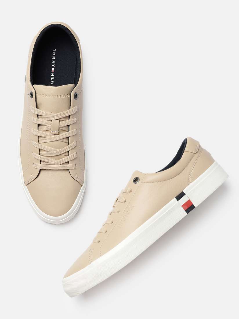 Buy Tommy Hilfiger Men Beige Leather Sneakers Casual Shoes for Men 18818414 Myntra