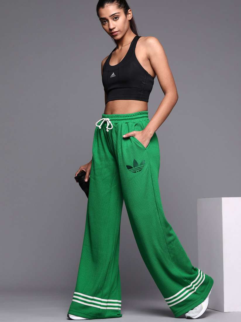 Buy ADIDAS Originals Women Green Knit Wide Solid Track Pants Track Pants for Women 18818970 Myntra