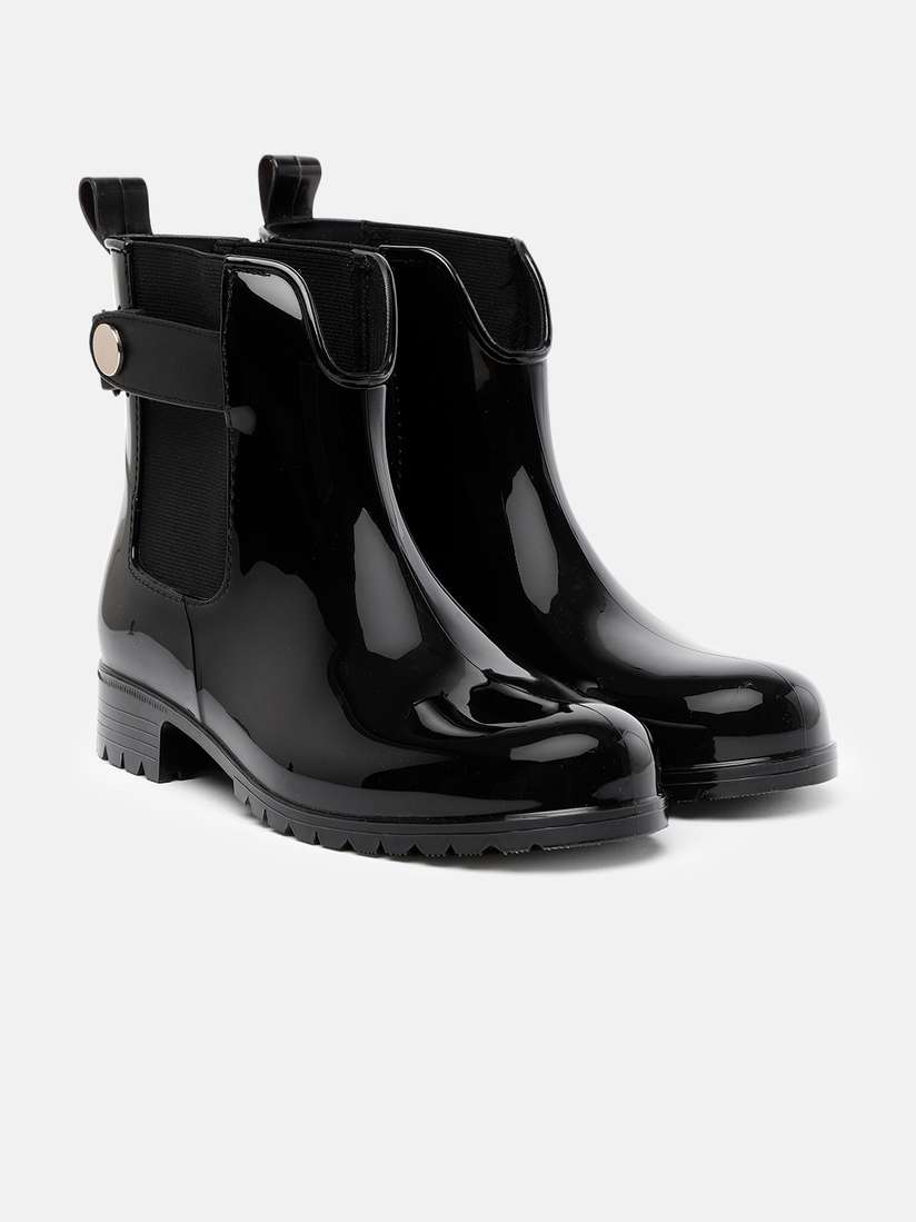 Myntra Tommy Hilfiger Rain Booties Tommy Hilfiger Women Black