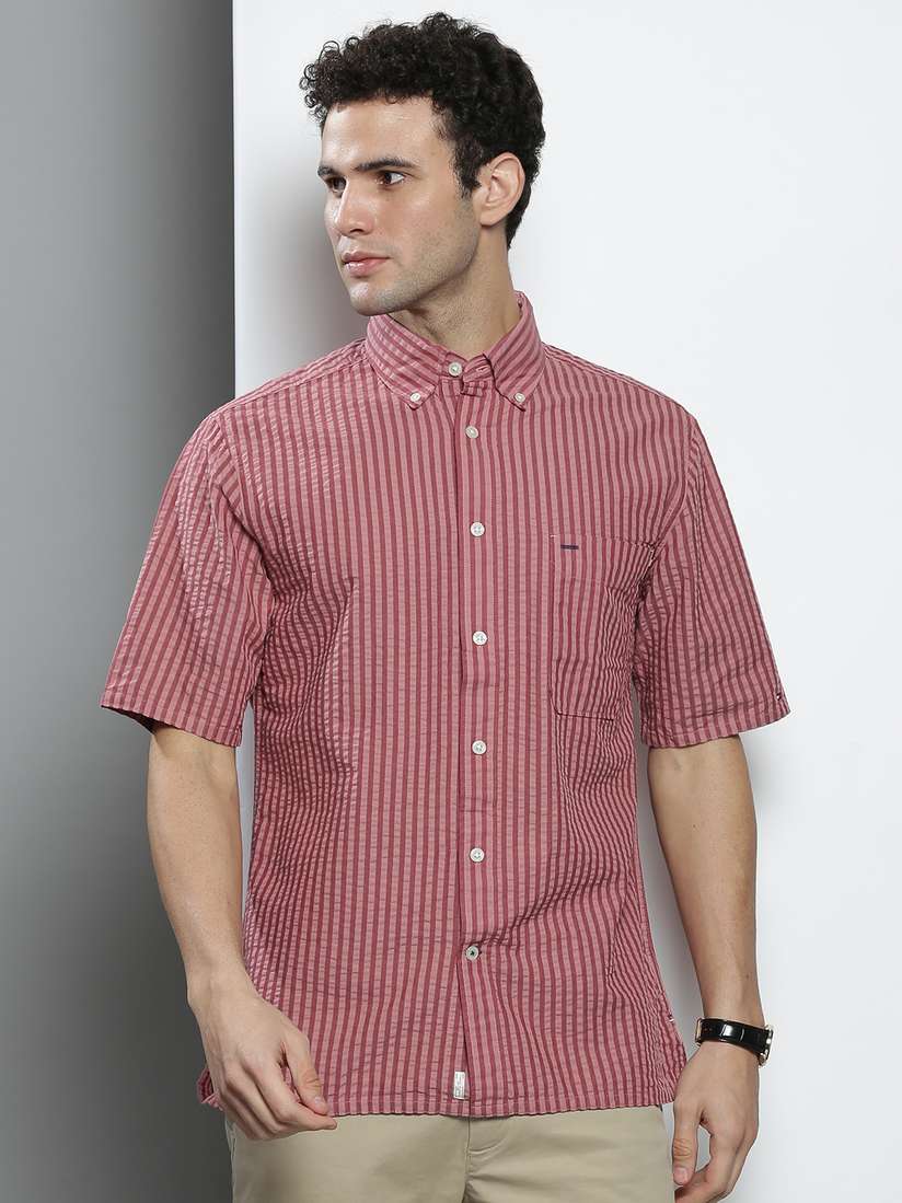 striped shirt tommy hilfiger red button up