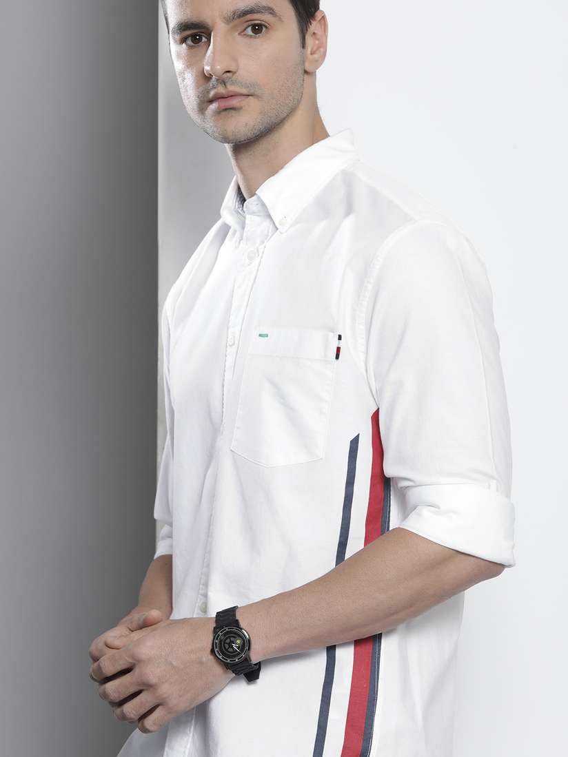 Farfetch Tommy Hilfiger Shirt Dress Logo White And Red Tommy