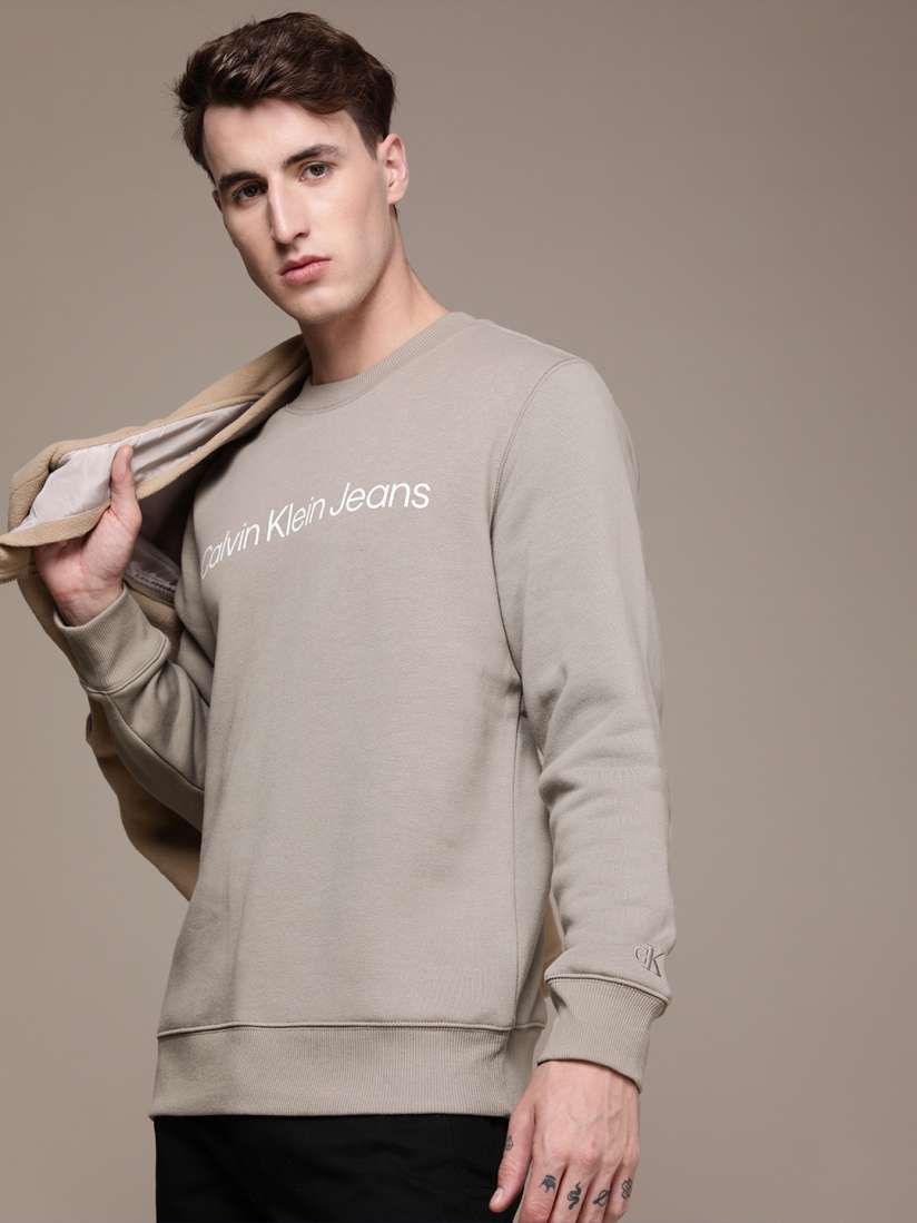 Calvin klein grey sweatshirt mens outlet