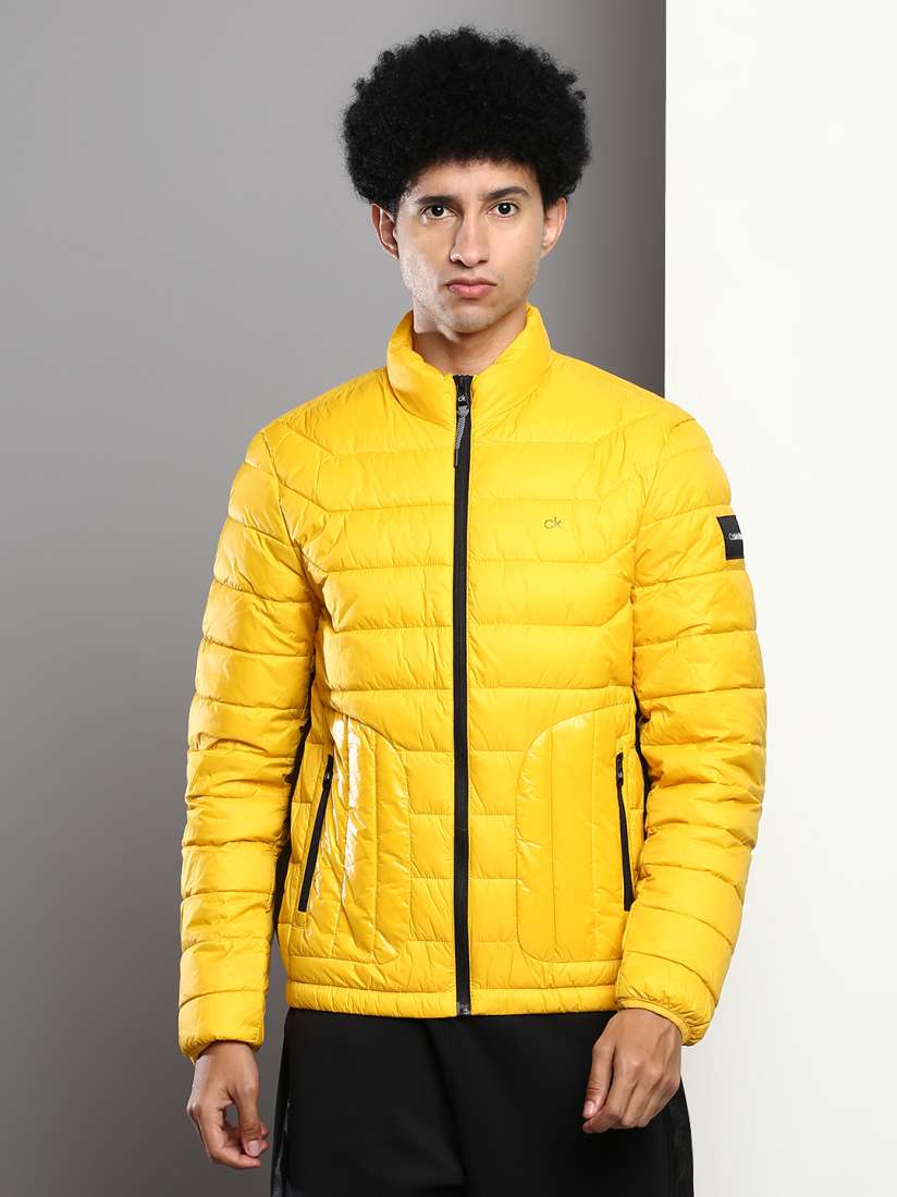 Buy Calvin Klein Jeans Men Yellow Solid Puffer Jacket Jackets for Men 18831996 Myntra