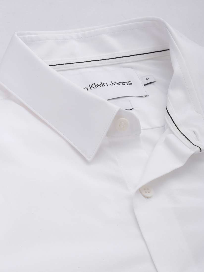 Buy Calvin Klein Jeans Men White Solid Slim Fit Casual Shirt Shirts for Men 18832100 Myntra
