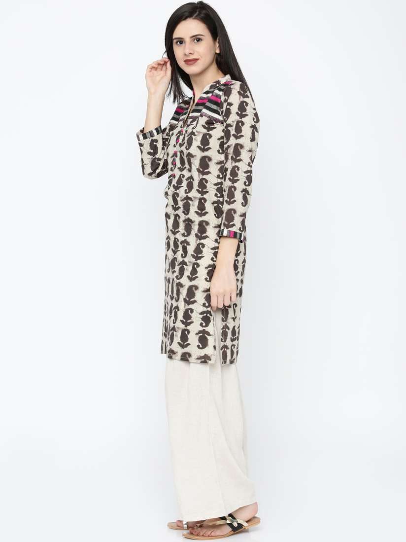 Buy Soch Women Beige Brown Printed Straight Kurta Kurtas for Women Myntra