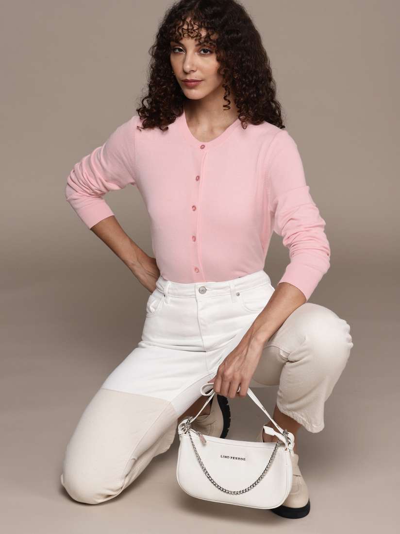 Buy Macy s Karen Scott Women Pink Solid Cardigan Sweaters for Women 18838254 Myntra