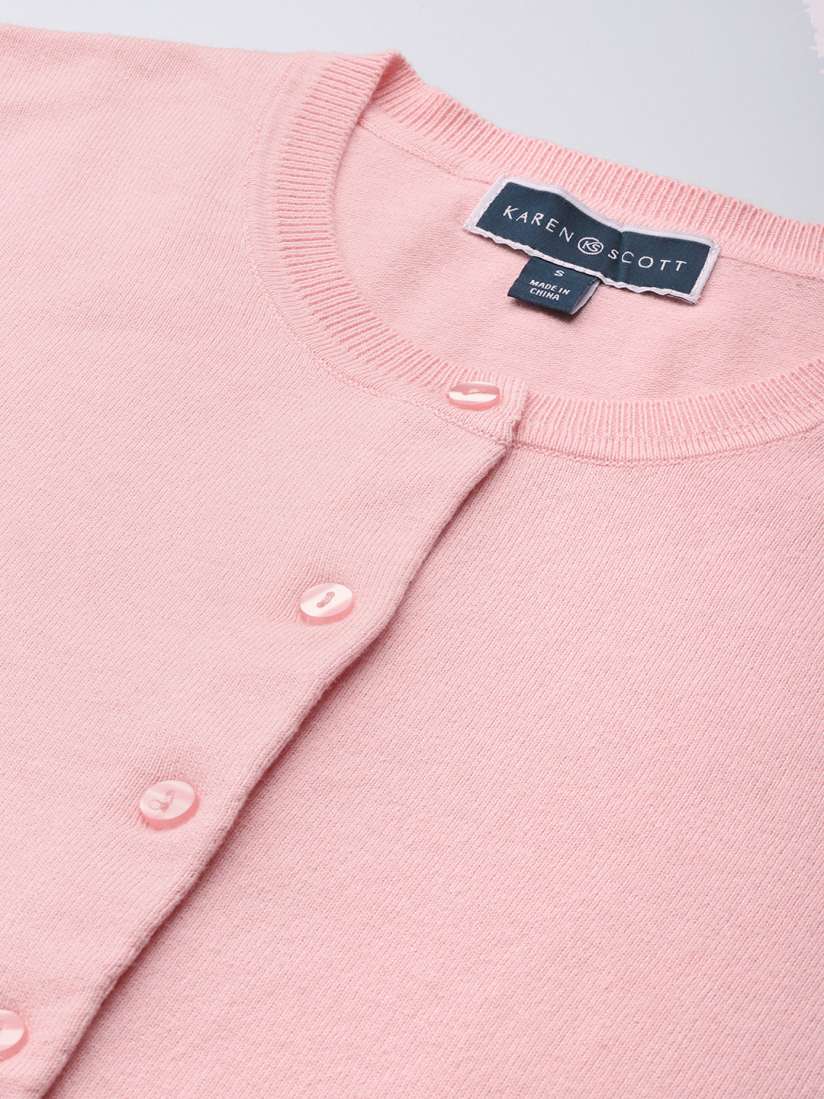 Buy Macy s Karen Scott Women Pink Solid Cardigan Sweaters for Women 18838254 Myntra
