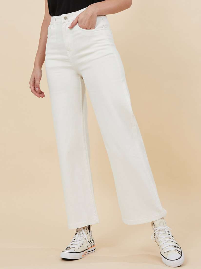 Myntra white jeans clearance