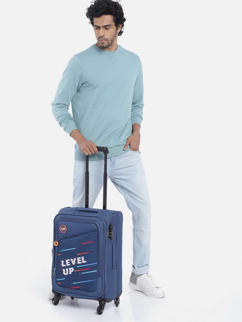 Buy Skybags Blue Solid Levelup 4W Strolley Bag with Applique Detail Trolley Bag for Unisex 18845156 Myntra