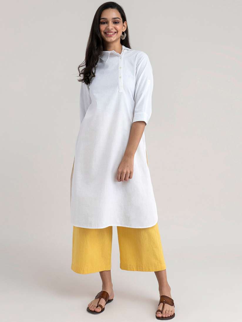 Myntra white long kurtis best sale