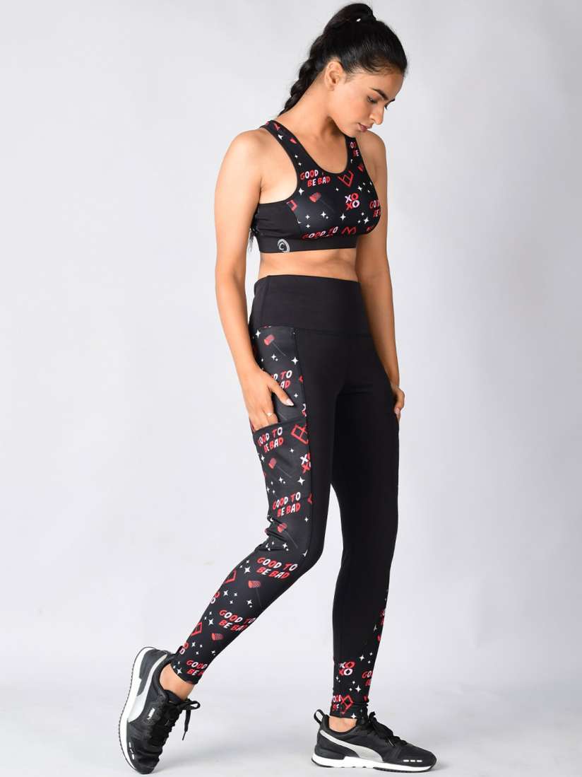 Buy Athlizur Women Black Harley Quinn XOXO Printed High Waist Leggings Tights for Women 18849046 Myntra