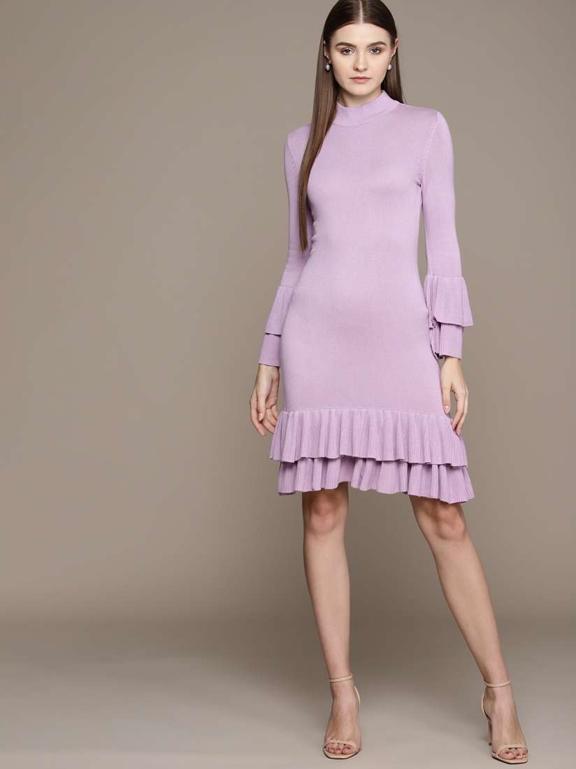 Buy bebe Women All Day Tiered Ruffles Sweater Dress Dresses for Women 18852408 Myntra