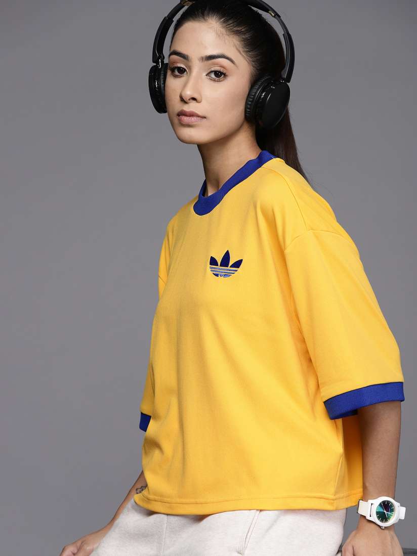 Yellow adidas t shirt women's top