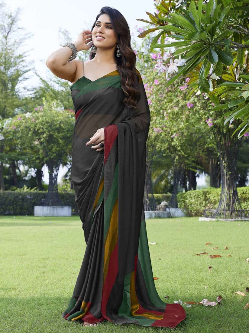 Myntra green saree hot sale