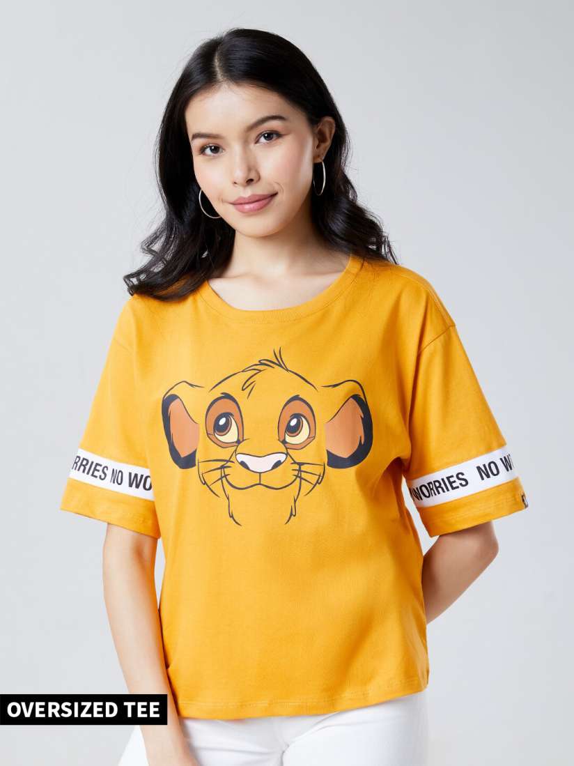 Buy The Souled Store Women The Lion King Super Simba Print Oversized T Shirt Tshirts for Women 18861156 Myntra