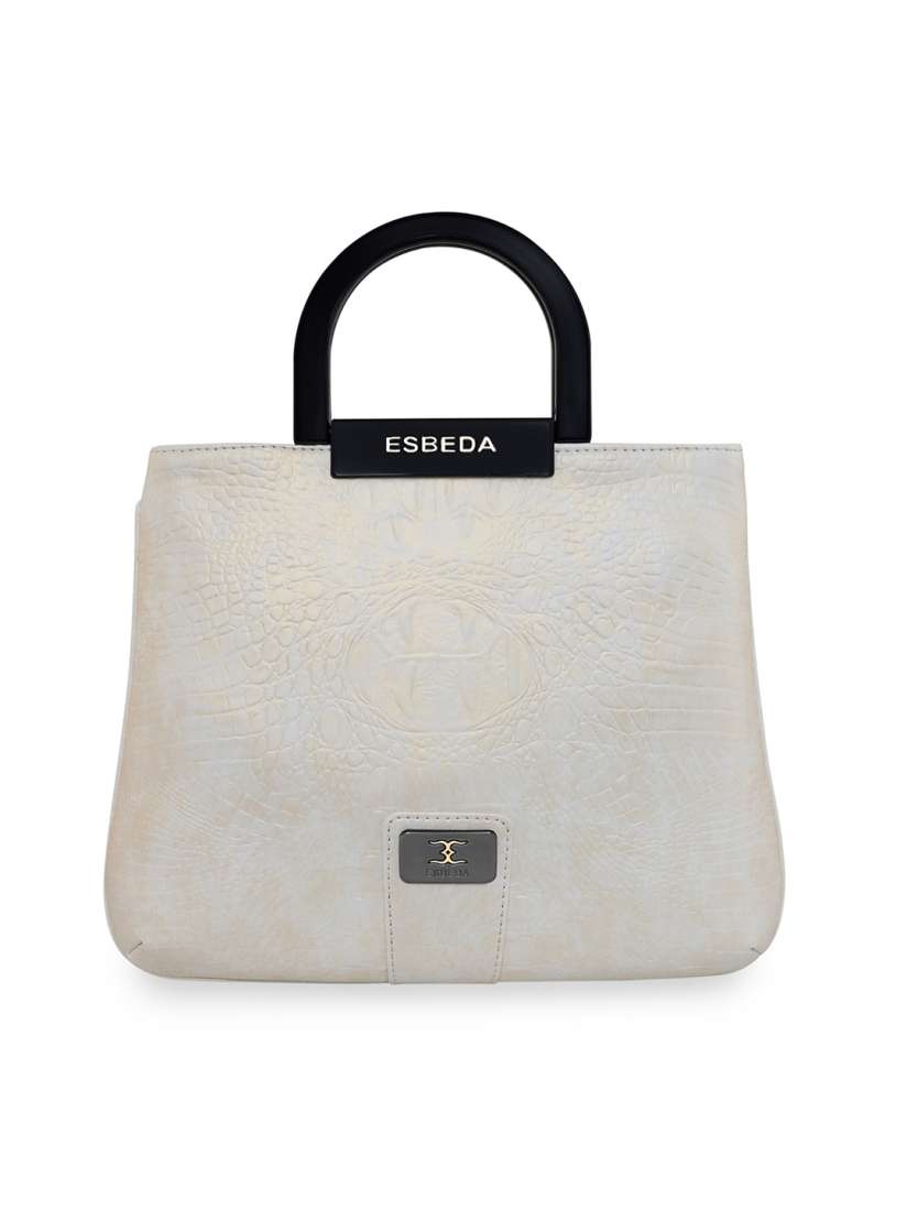 Buy ESBEDA White PU Structured Handheld Bag Handbags for Women 18862346 Myntra