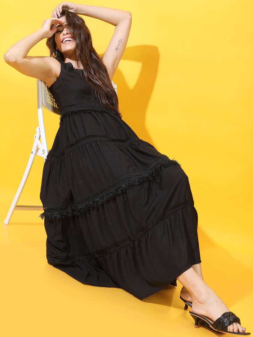 Buy Tokyo Talkies Black Maxi Dress Dresses for Women 18876246 Myntra