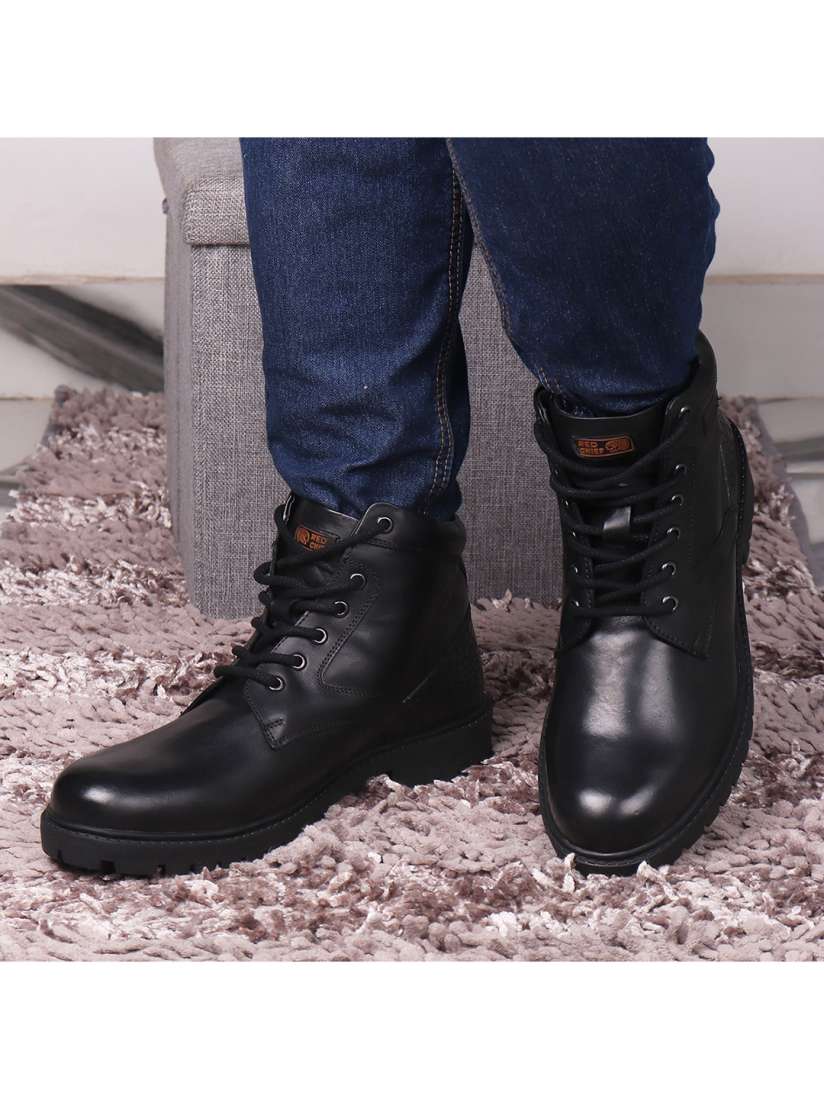 Buy Red Chief Men Black Textured High Ankle Boots Boots for Men 18884458 Myntra