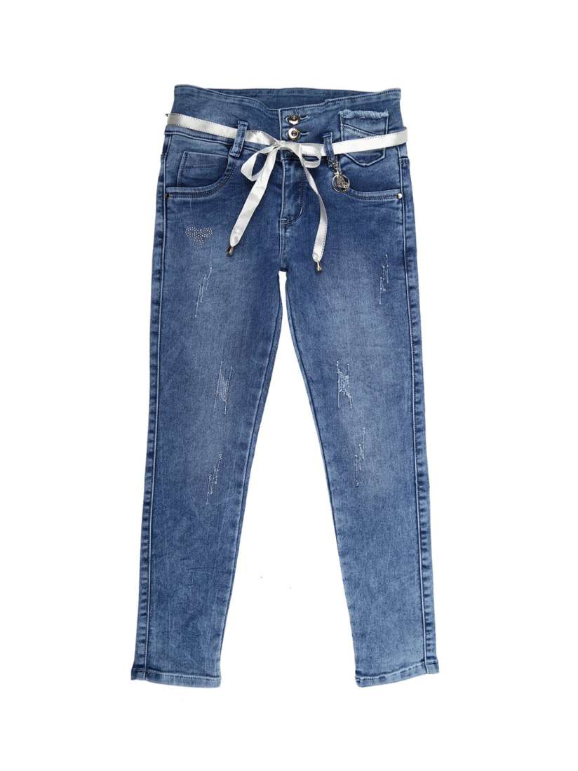 Buy V Mart Girls Blue Low Distress Heavy Fade Stretchable Jeans Jeans for Girls 18887146 Myntra