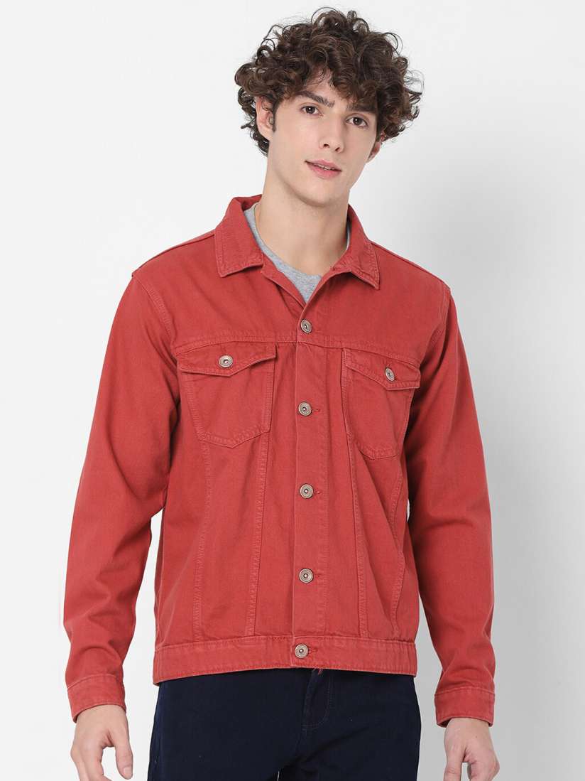Buy SPYKAR Men Red Denim Jacket Jackets for Men 18888876 Myntra