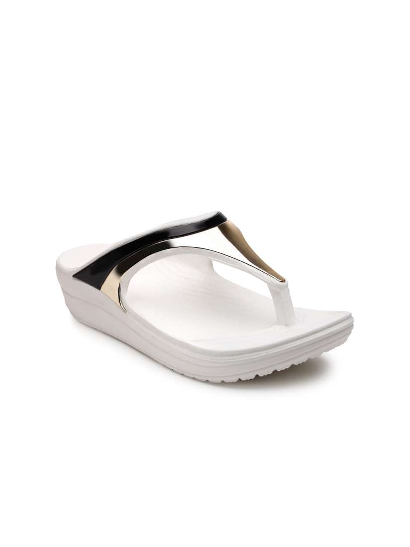 Buy DA NATURO ITALY Women White Black Rubber Slip On Flip Flops for Women 18890468 Myntra
