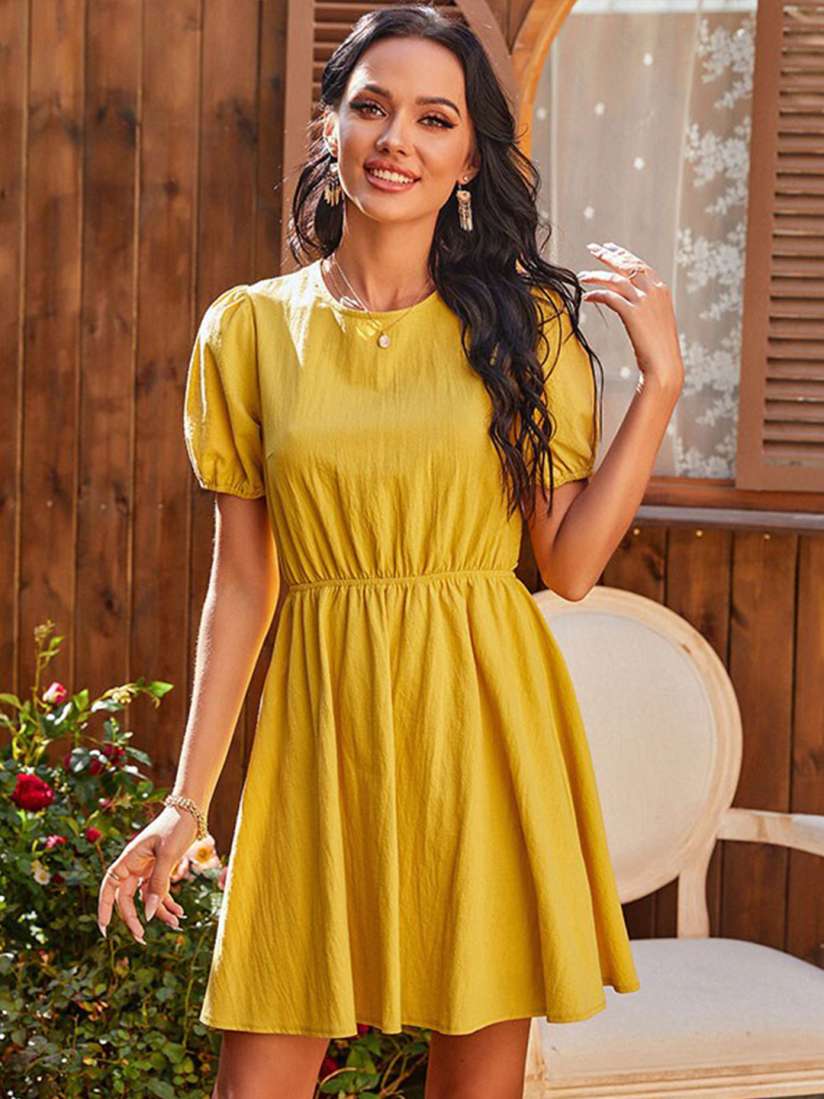 Buy La Aimee Women Yellow Fit Flare Dress Dresses for Women 18893814 Myntra