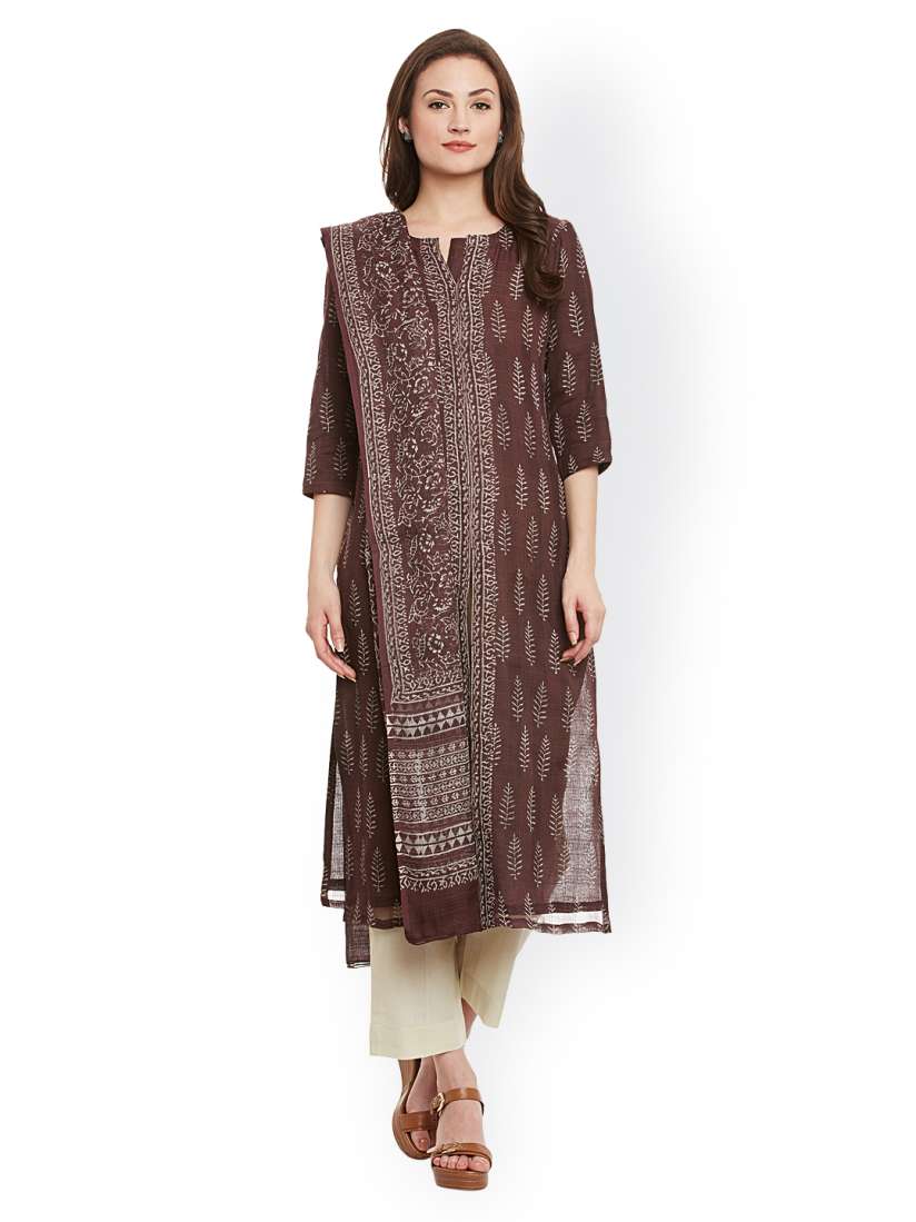 Buy pinkshink Women Brown Kota Cotton Churidar Dress Material Dress Material for Women 1890025 Myntra