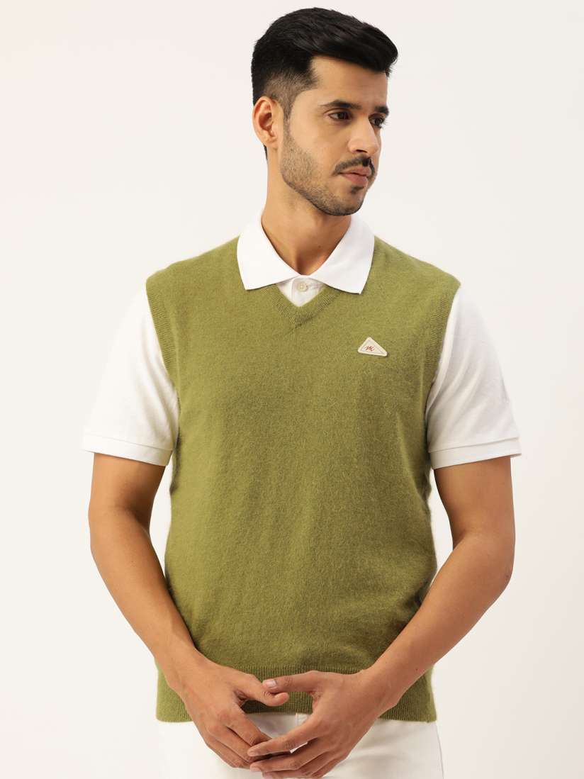 Buy Monte Carlo Men Green Solid Sweater Vest Sweaters for Men 18901130 Myntra