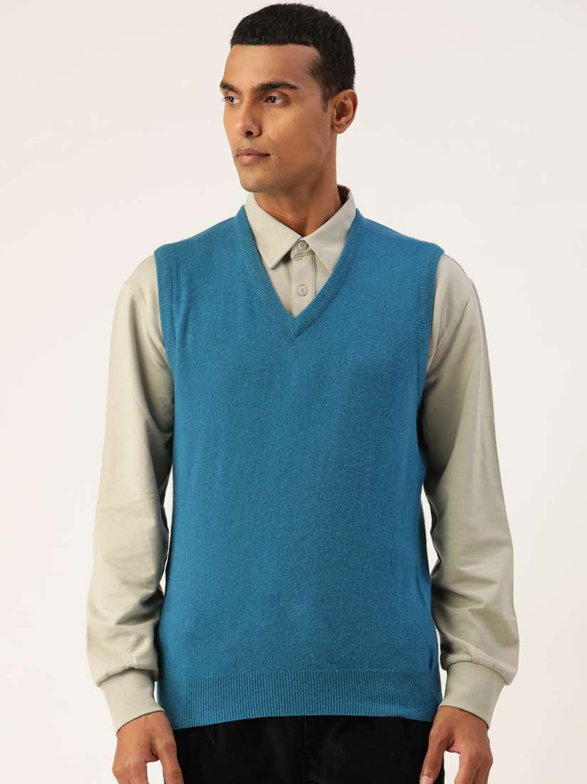 Buy Monte Carlo Men Blue Solid Sweater Vest Sweaters for Men 18901318 Myntra