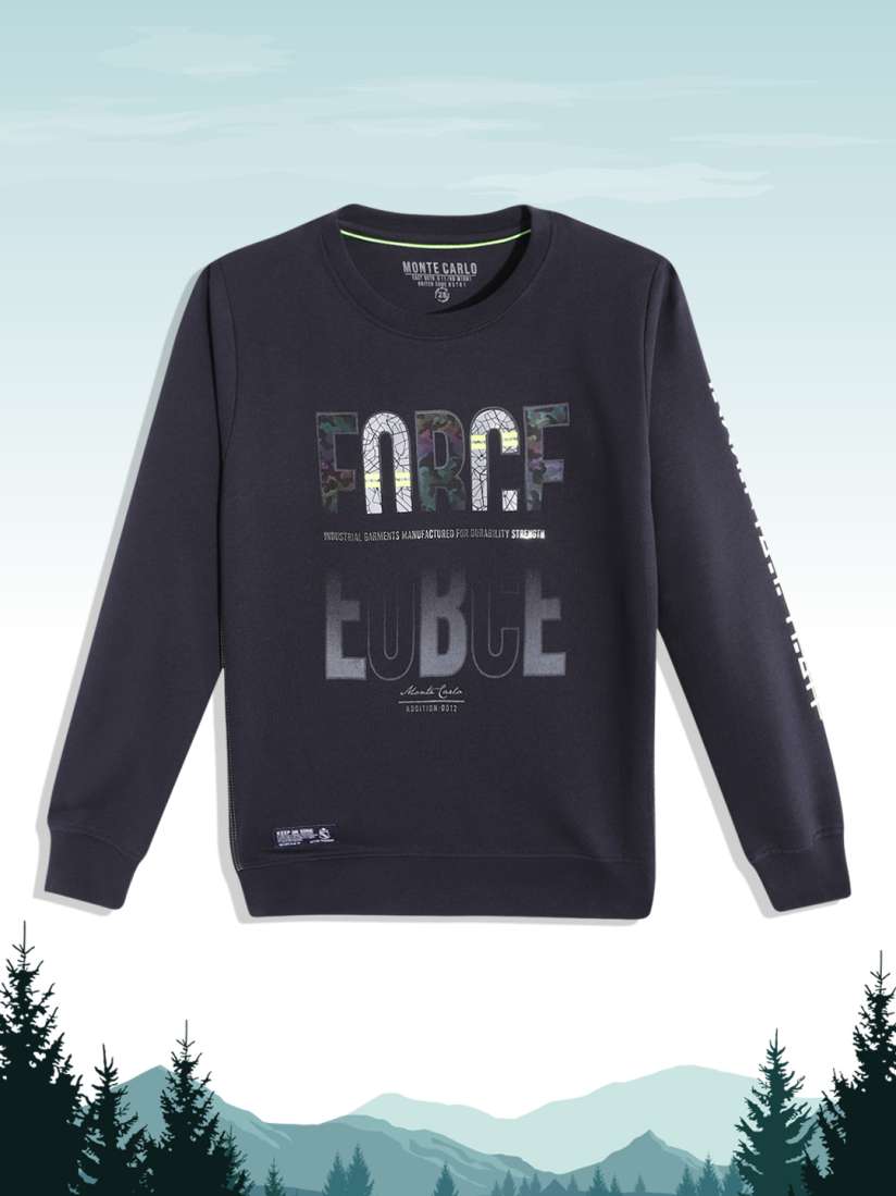 Buy Monte Carlo Boys Navy Blue Grey Printed Sweatshirt Sweatshirts for Boys 18901778 Myntra