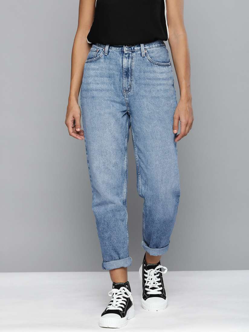 Buy Levis Women Blue Tapered Fit High Rise Heavy Fade Jeans Jeans for Women 18903282 Myntra