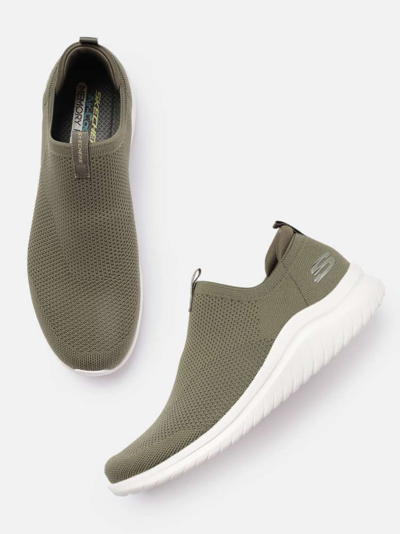 Olive green slip ons discount