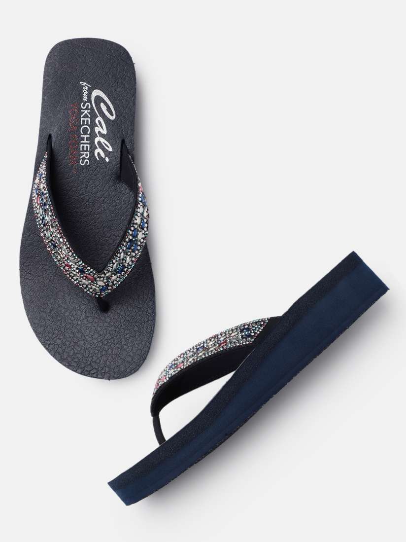Buy Skechers Women Navy Blue Embellished T Strap Flats Flats for Women 18906530 Myntra