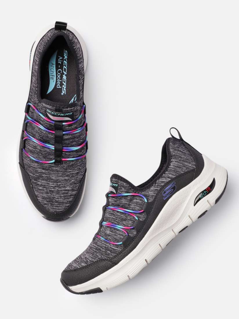 Buy Skechers Women Black Arch Fit Rainbow View Slip On Sneakers Casual Shoes for Women 18906778 Myntra