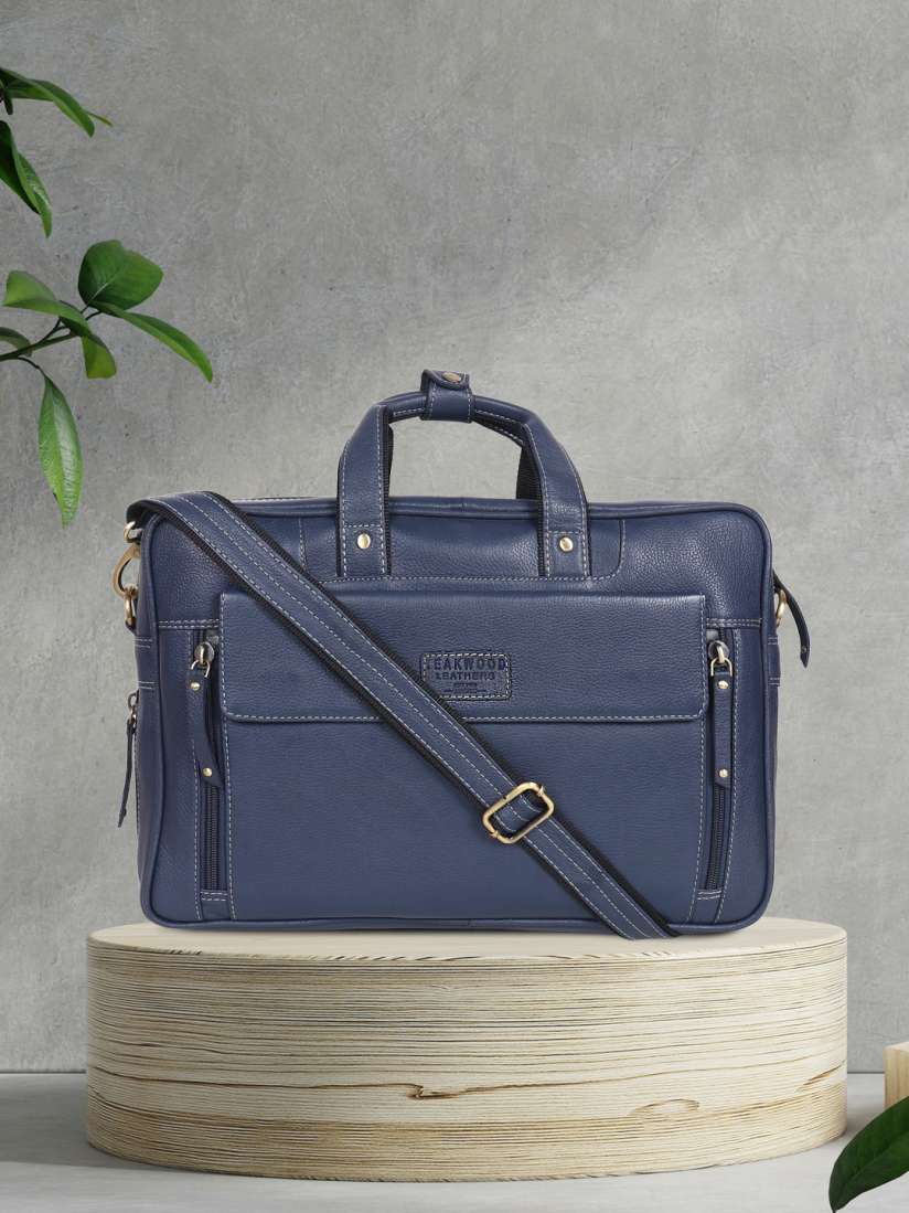 Buy Teakwood Leathers Adults Unisex Blue Leather Water resistance Laptop Bag Laptop Bag for Unisex 18914054 Myntra