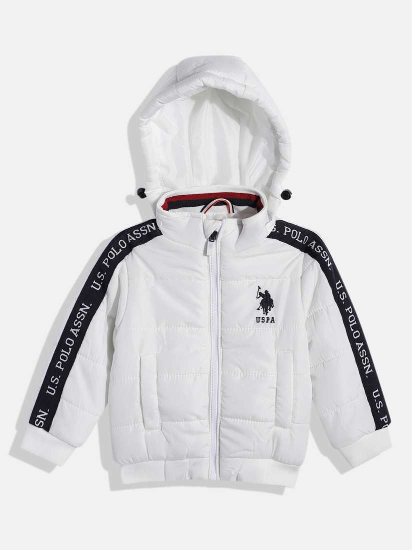 Buy U.S. Polo Assn. Kids Boys White Solid Hooded Bomber Jacket Jackets for Boys 18918384 Myntra