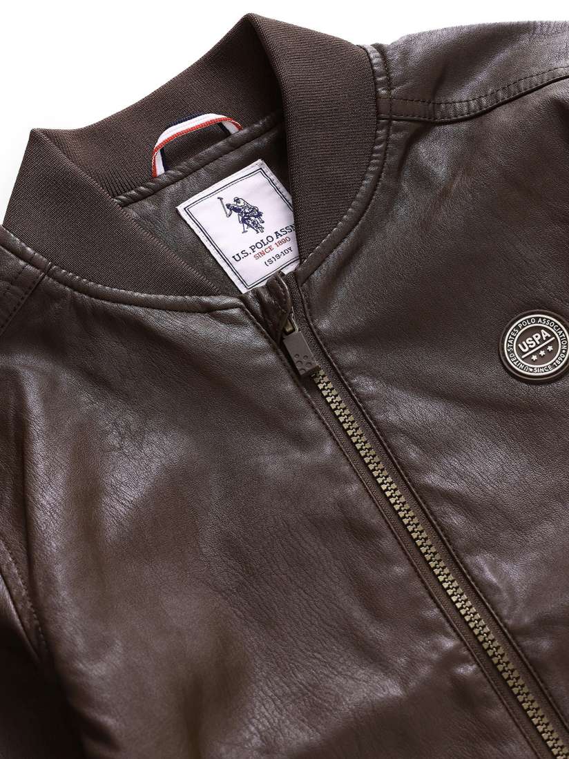Buy U.S. Polo Assn. Kids Boys Solid Leather Jacket Jackets for Boys 18918546 Myntra