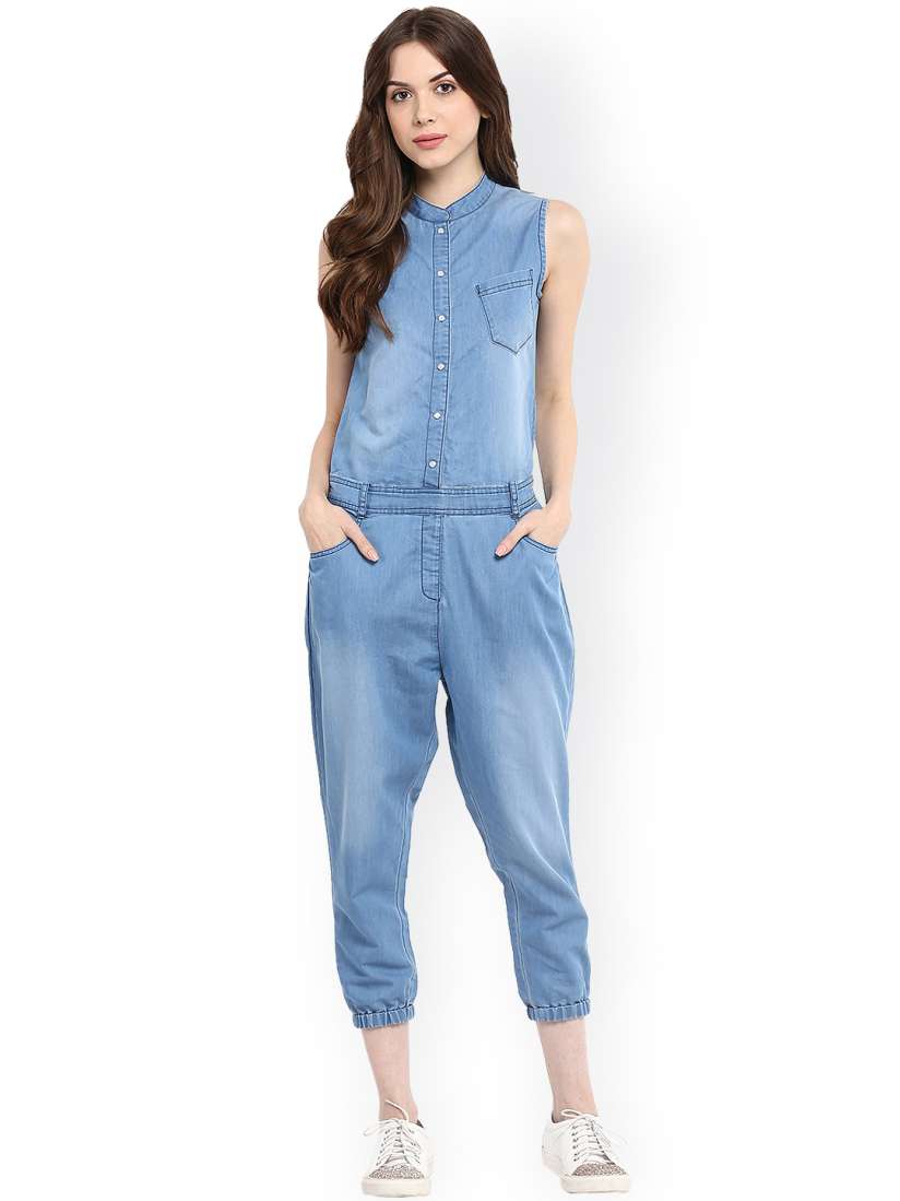 Myntra denim jumpsuit clearance