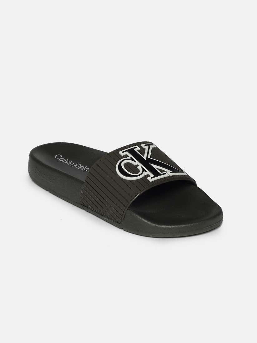 Buy Calvin Klein Men Black Aura Sliders Flip Flops for Men 18933536 Myntra